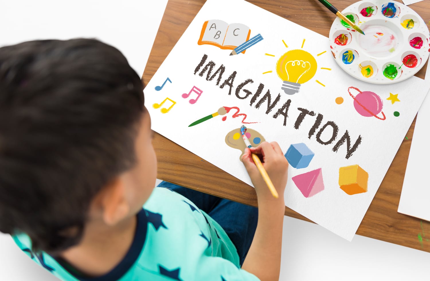 AI vs Human Creativity — graphic design for kids