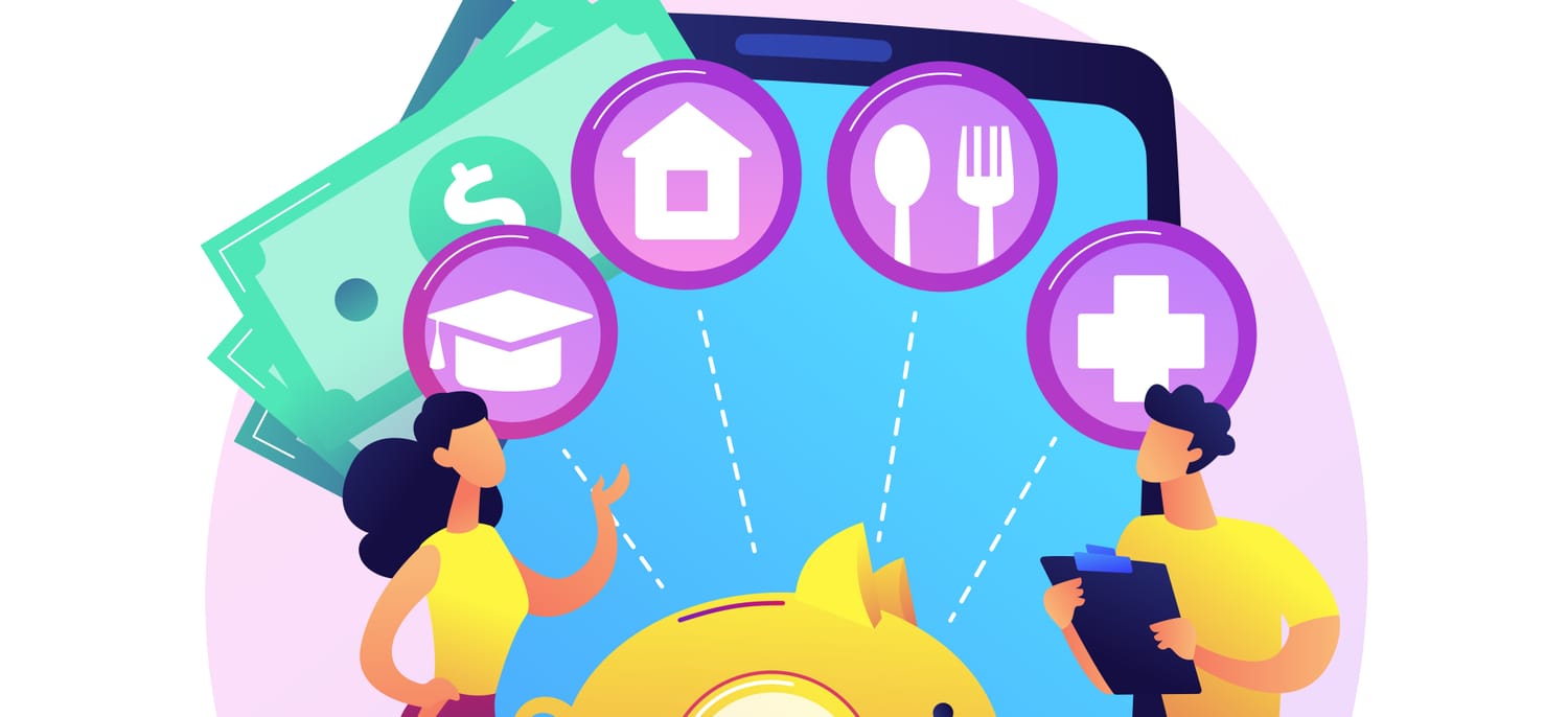 Financial planning illustration - kids finance courses