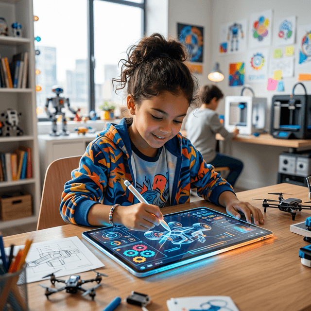 Child engaging in creative problem solving and inventive thinking