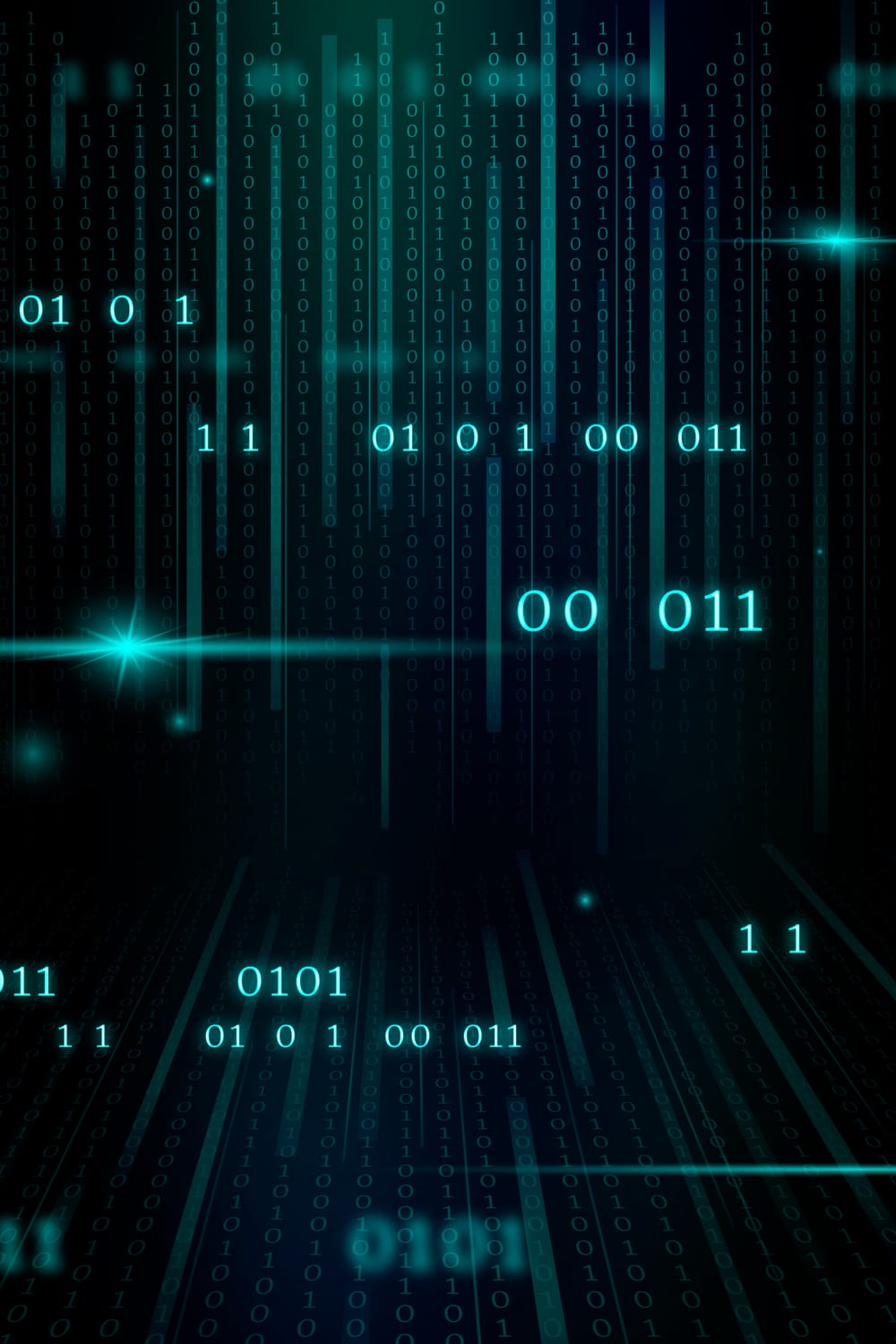 Binary code on a screen