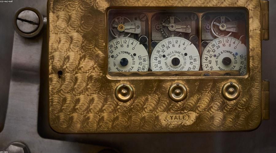 A large bank vault and security systems - how banks work for kids