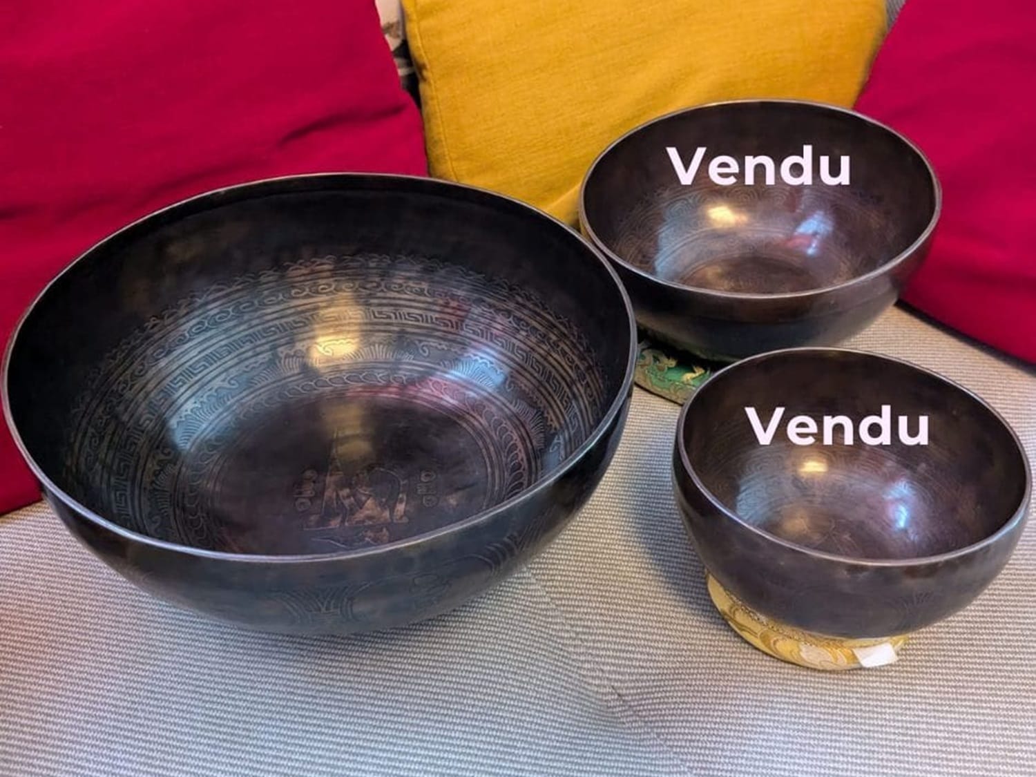 3 Bols de Temple de différentes tailles