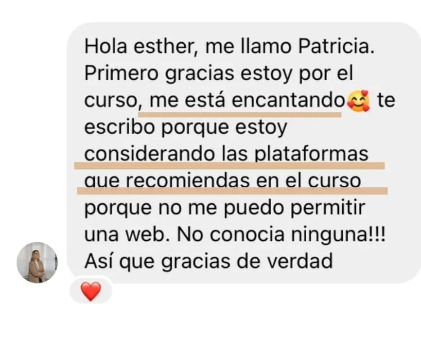 Testimonio real de alumna sobre el curso