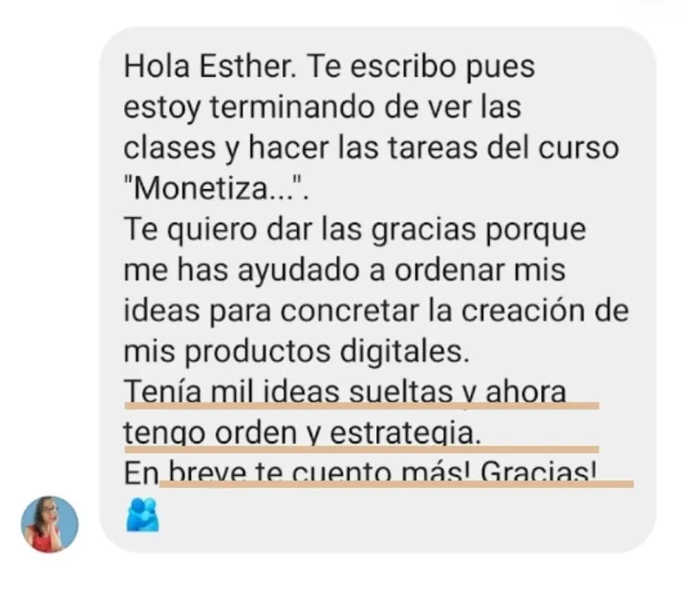 Testimonio real de alumna sobre el curso