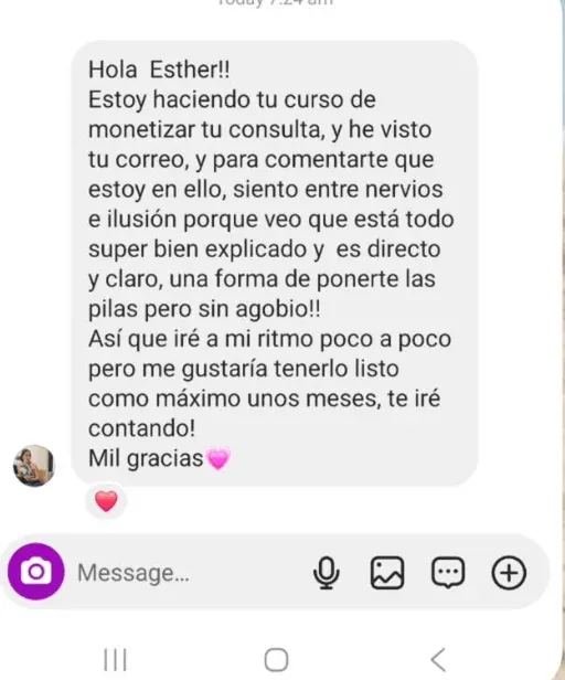 Testimonio real de alumna sobre el curso
