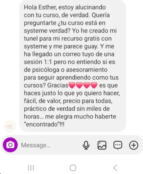 Testimonio real de alumna sobre el curso