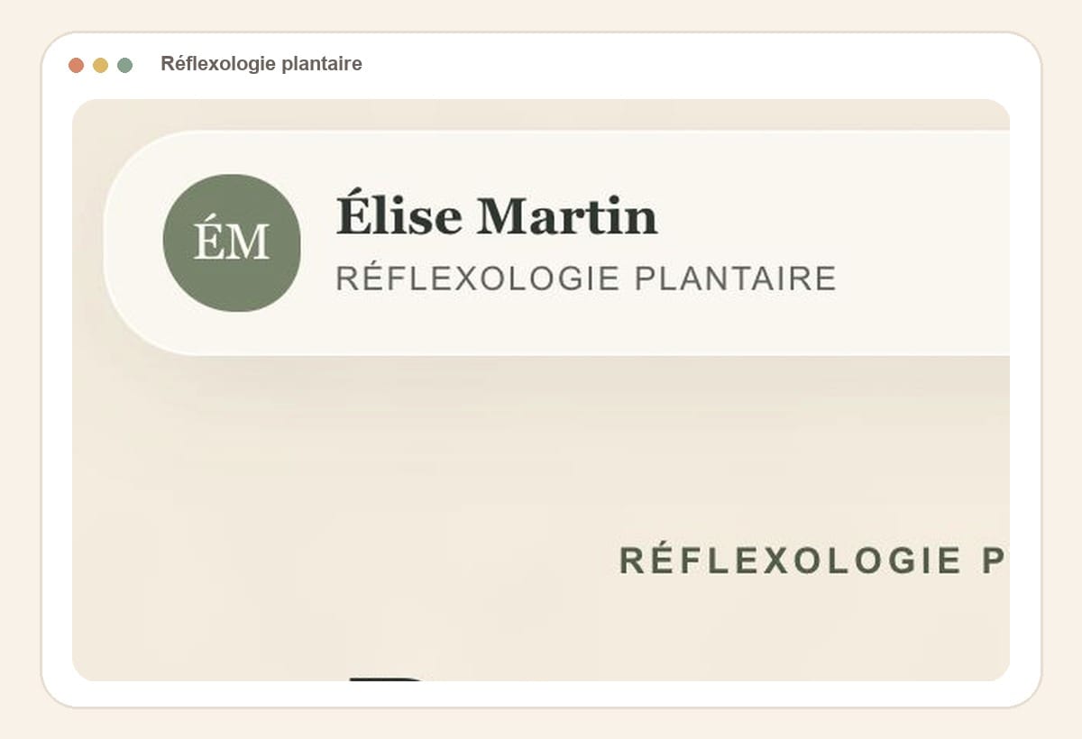 Aperçu réel du site Réflexologie plantaire