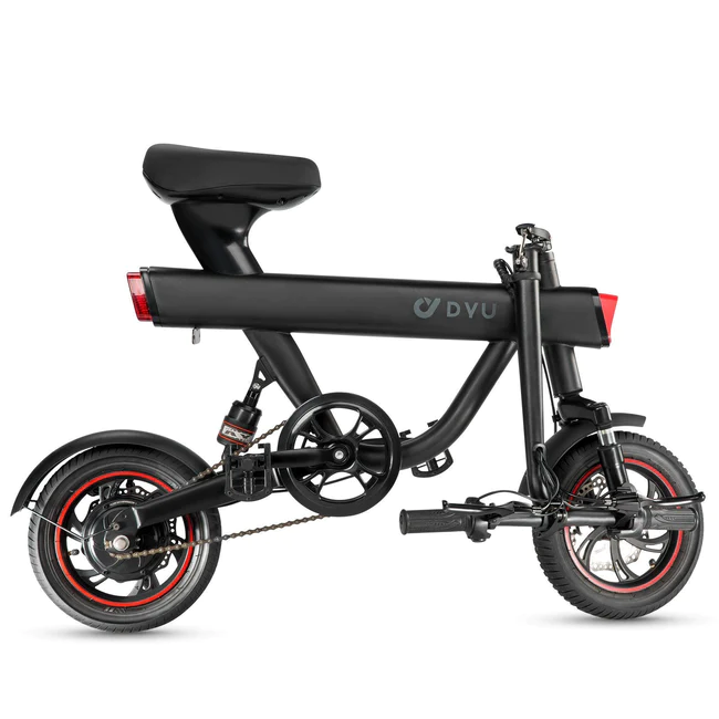 DYU V1 12 Inch Folding Best Budget Electric Bike Black Folded R