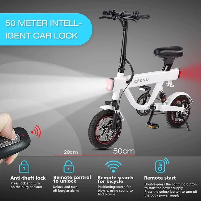 DYU V1 12 Inch Folding Best Budget Electric Bike Anti Theft FL