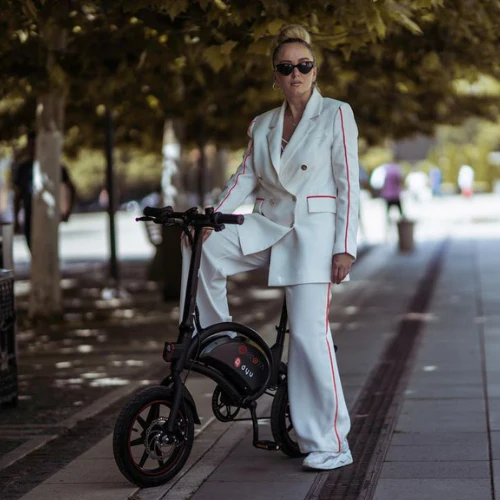 DYU D3F 14 Inch Electric Mini Bike Folding Ebike Lifestyle FR