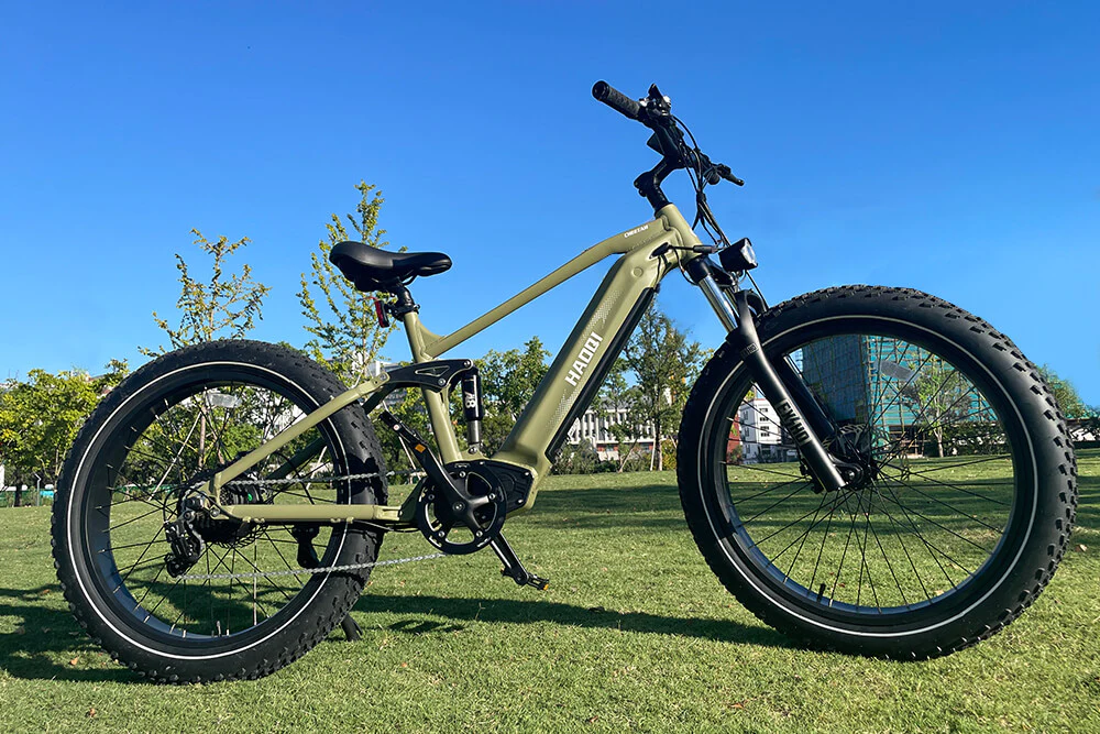 HAOQI Cheetah Full Suspension Electric Bike Lifestyle Olive R