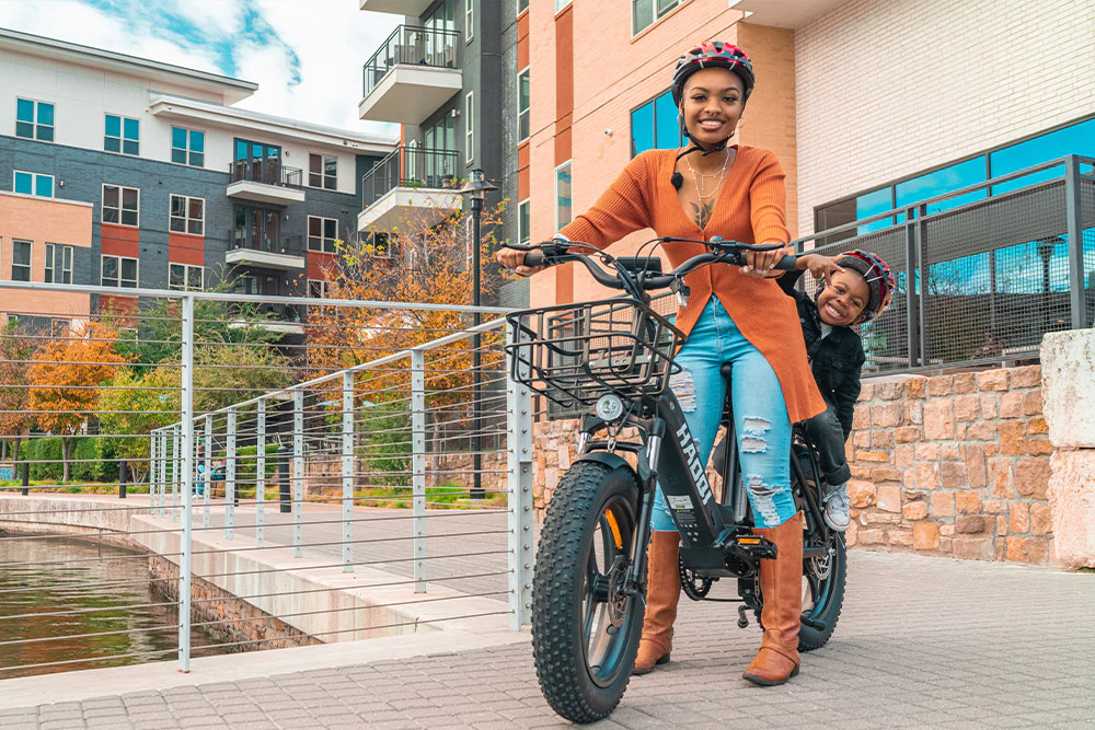 HAOQI Antelope Dual Battery 500W Cargo Electric Bike Lifestyle Mom & Child FL