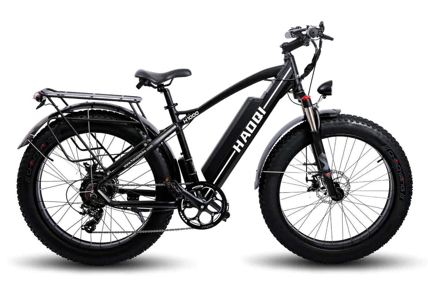 HAOQI Black Leopard Step Over Fat Tire Electric Bike