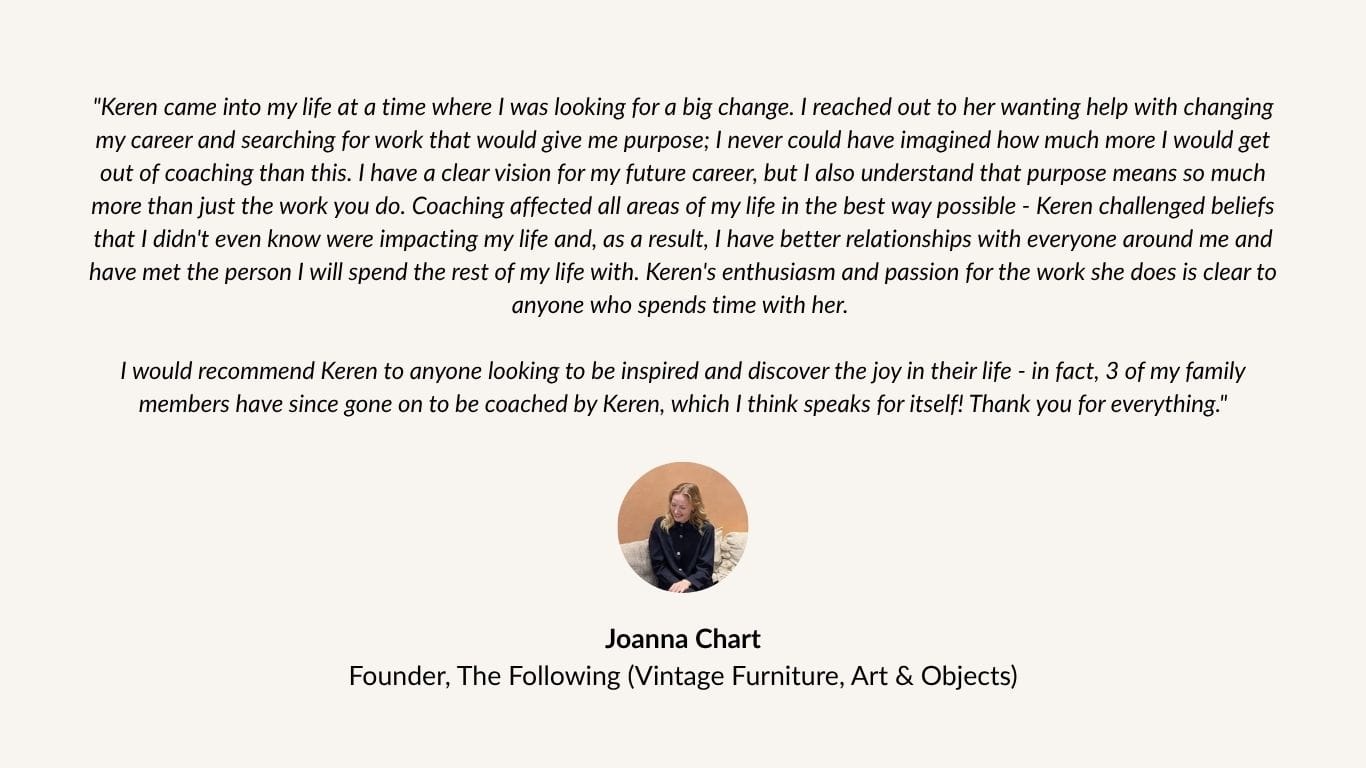 Previous client testimonial
