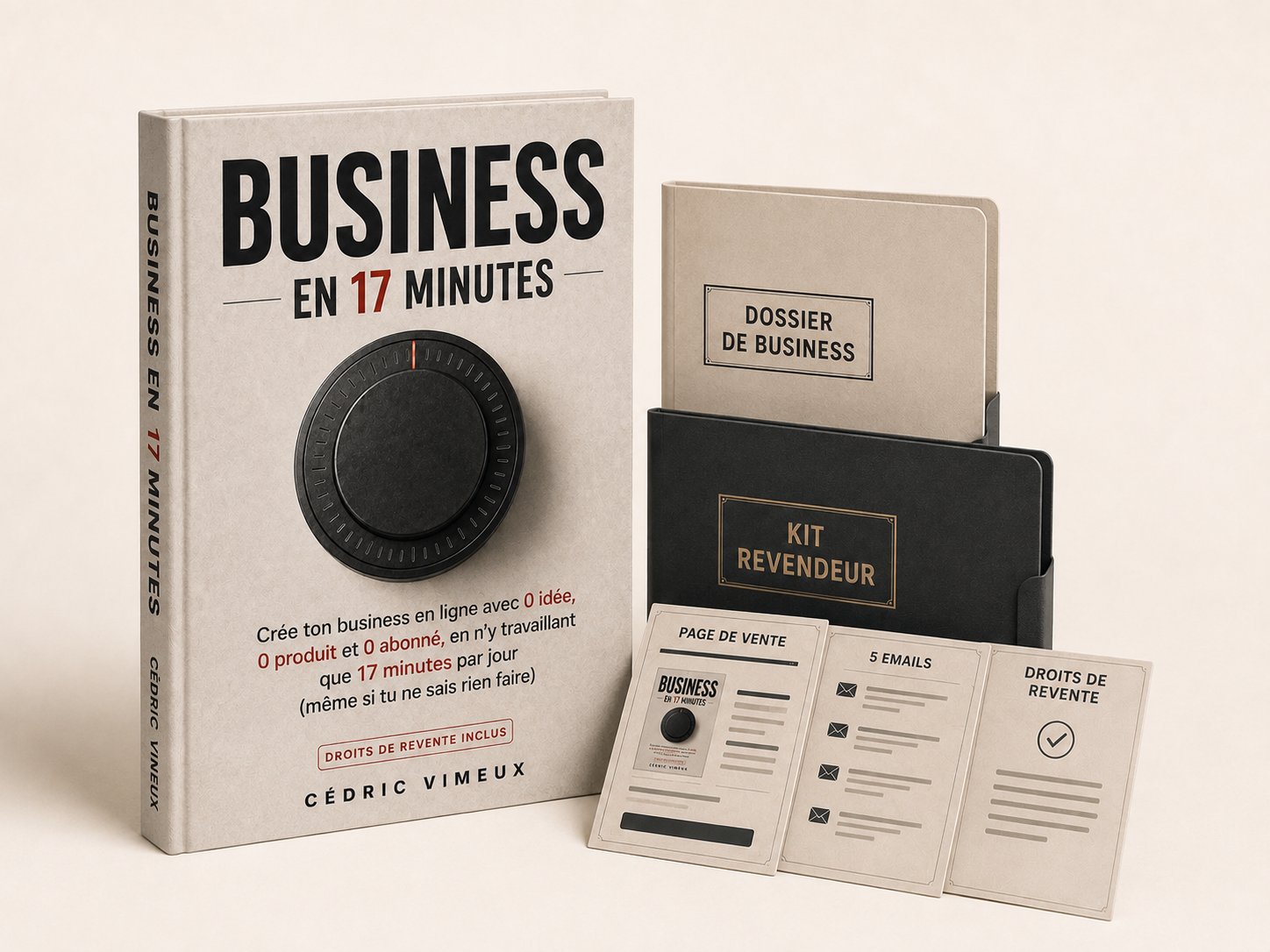 Business en 17 minutes : guide, Dossier de business, kit revendeur et représentations des documents de vente