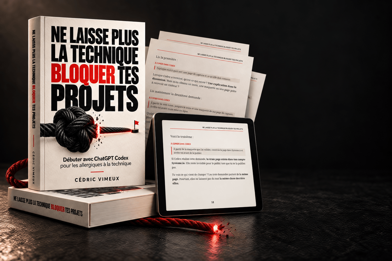 Le guide complet présenté avec une seconde position 3D, une tablette et de vraies pages intérieures