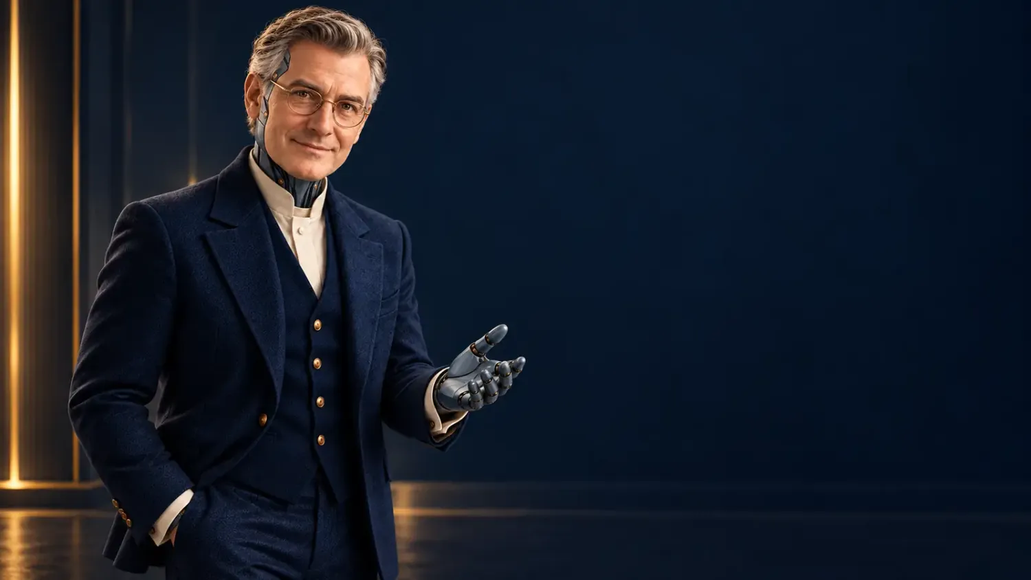 Christian, avec des feuilles préparées dans son atelier bleu nuit