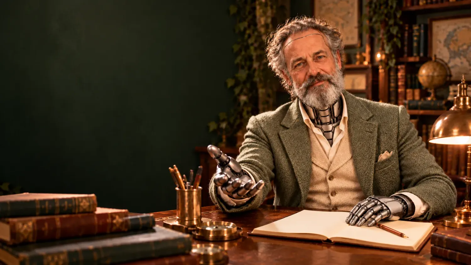 Jules t’invite à commencer devant un nouveau manuscrit