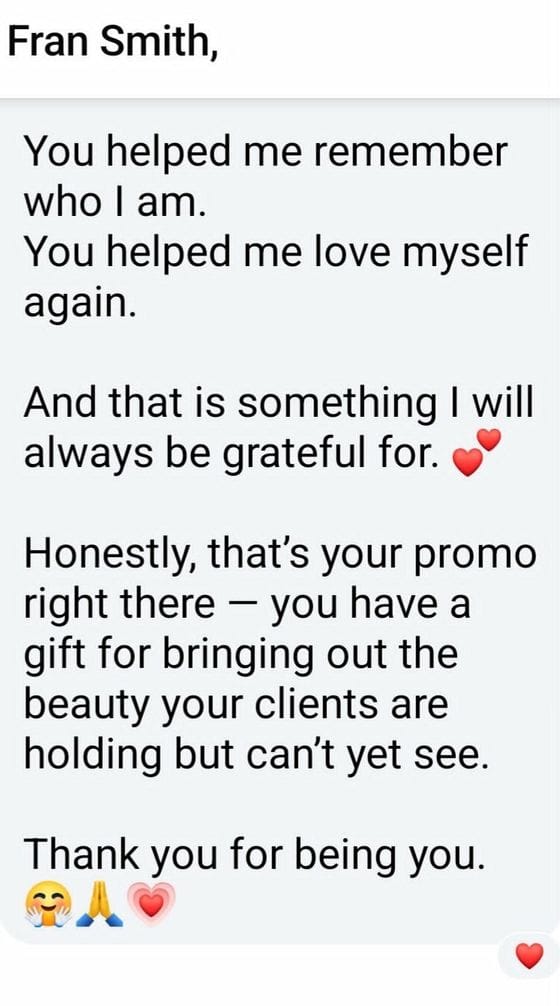 Fran Smith Client Feedback for Alyson Williams