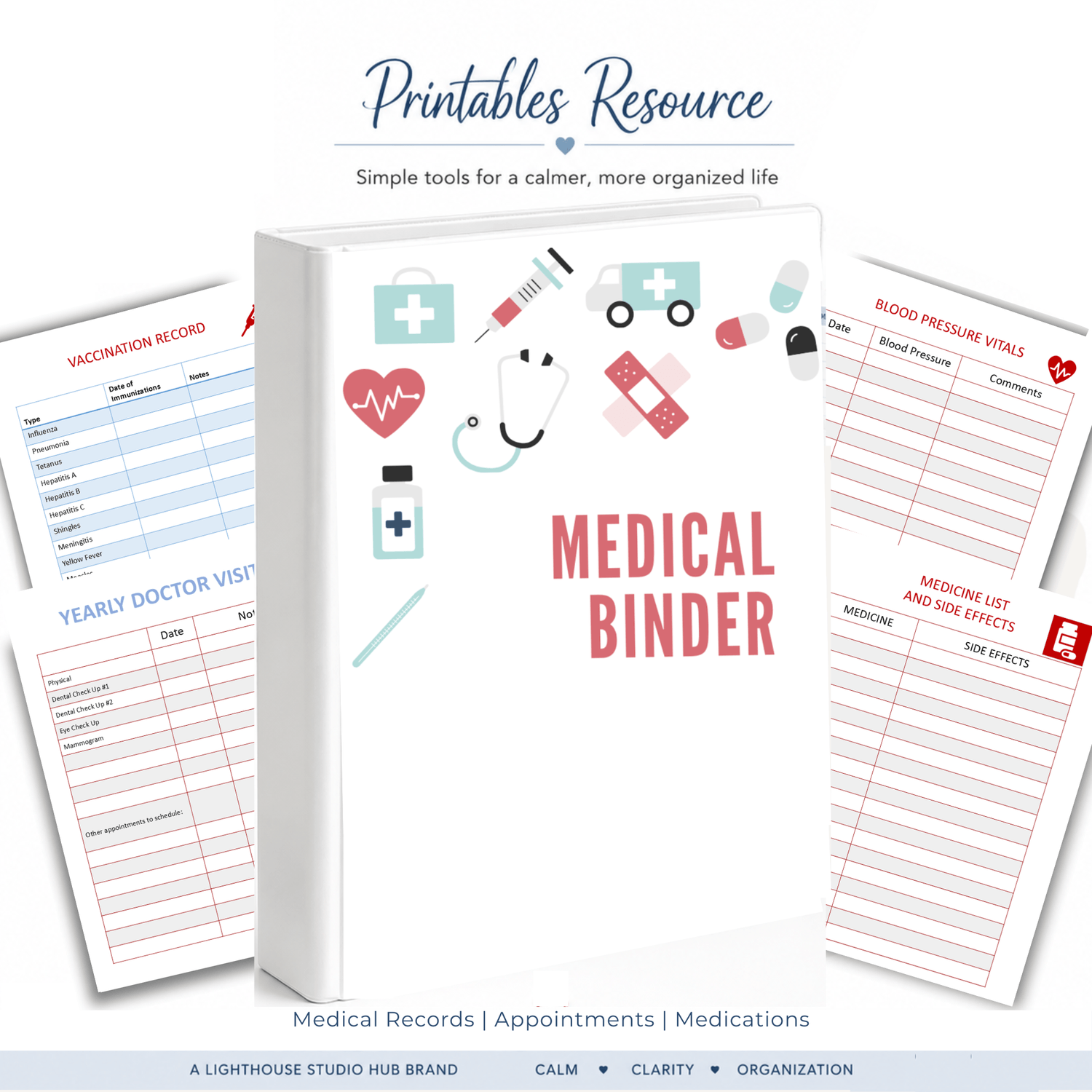 Medical Binder Printables Resource