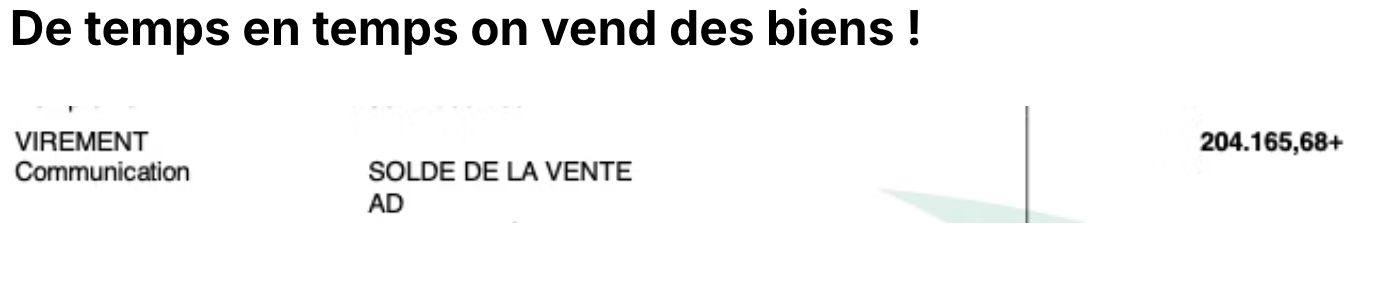Preuve d'encaissement d'une plus-value nette de plus de 200 000 euros