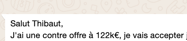 Message offre acceptée