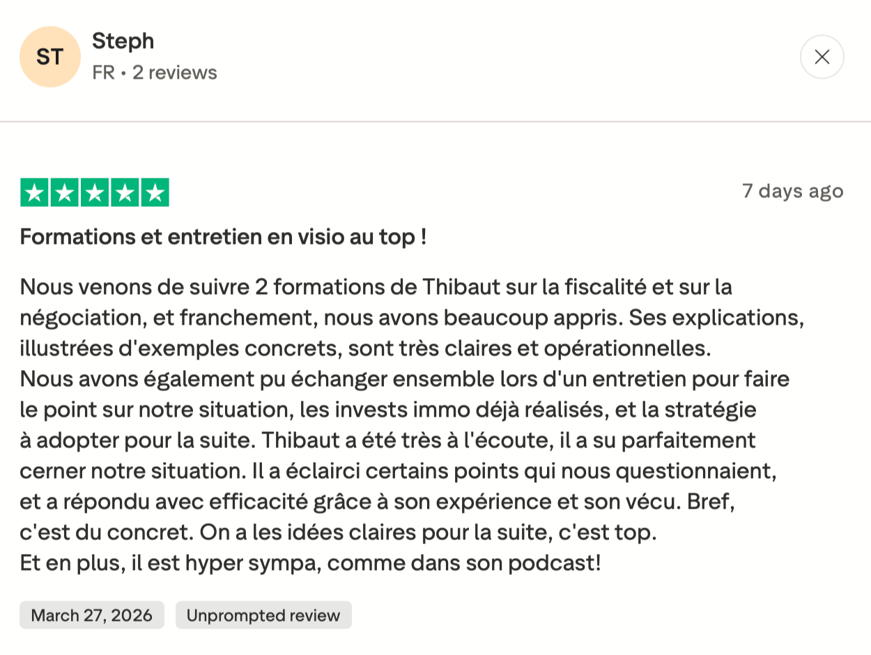 Témoignage formations Négociation et Fiscalité