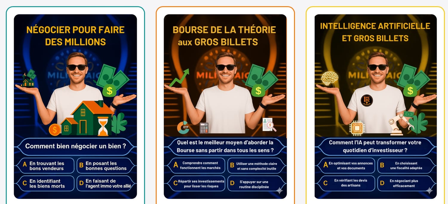 Les 3 formations incluses dans le VIP