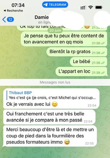 Telegram Damie — avancée formidable