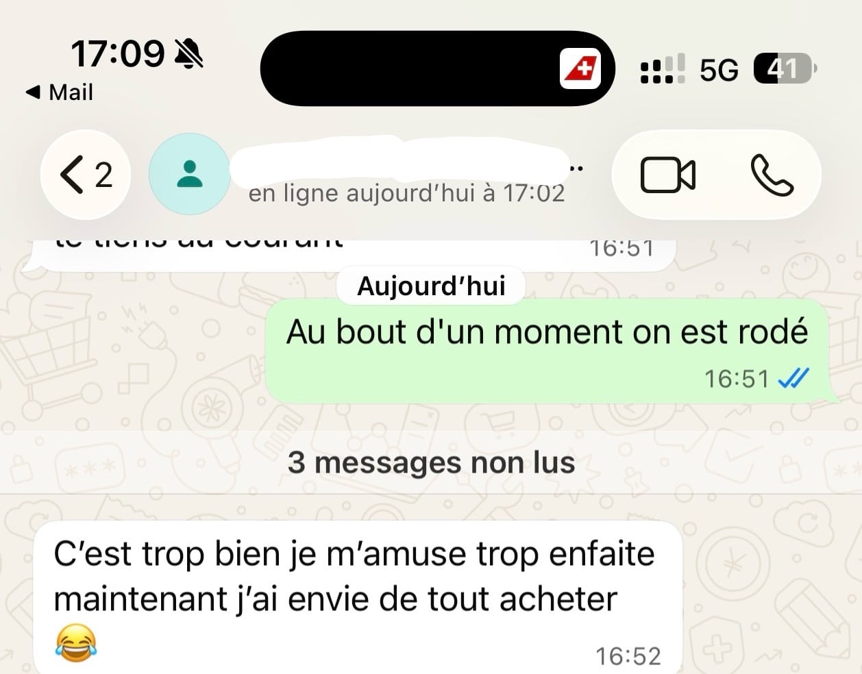 WhatsApp — au bout d'un moment on est rodé, envie de tout acheter