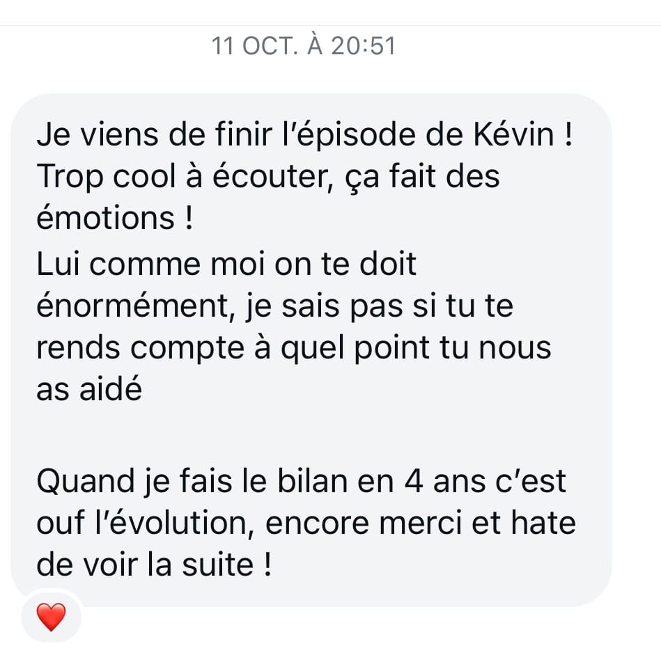 Message — épisode Kévin, évolution 4 ans