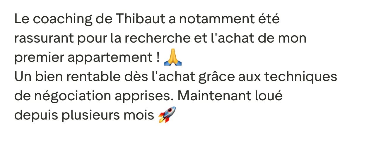 Coaching premier appart rentable, loué