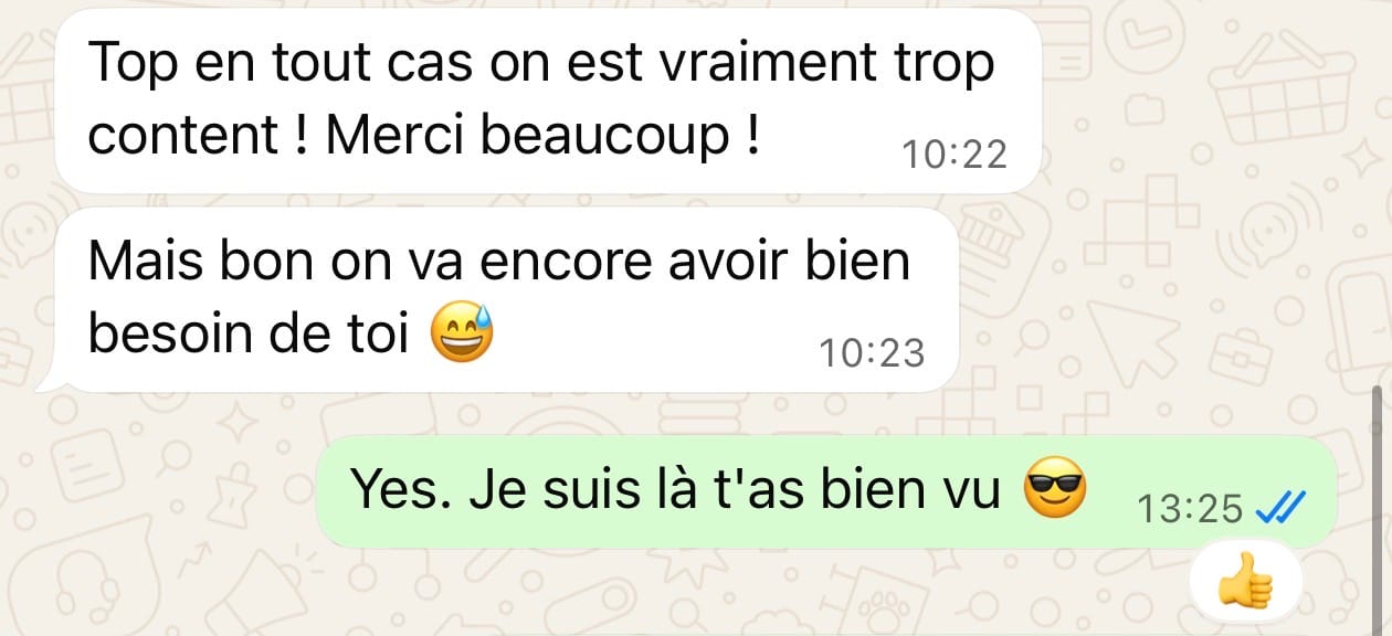 Quentin — trop content, merci coaching