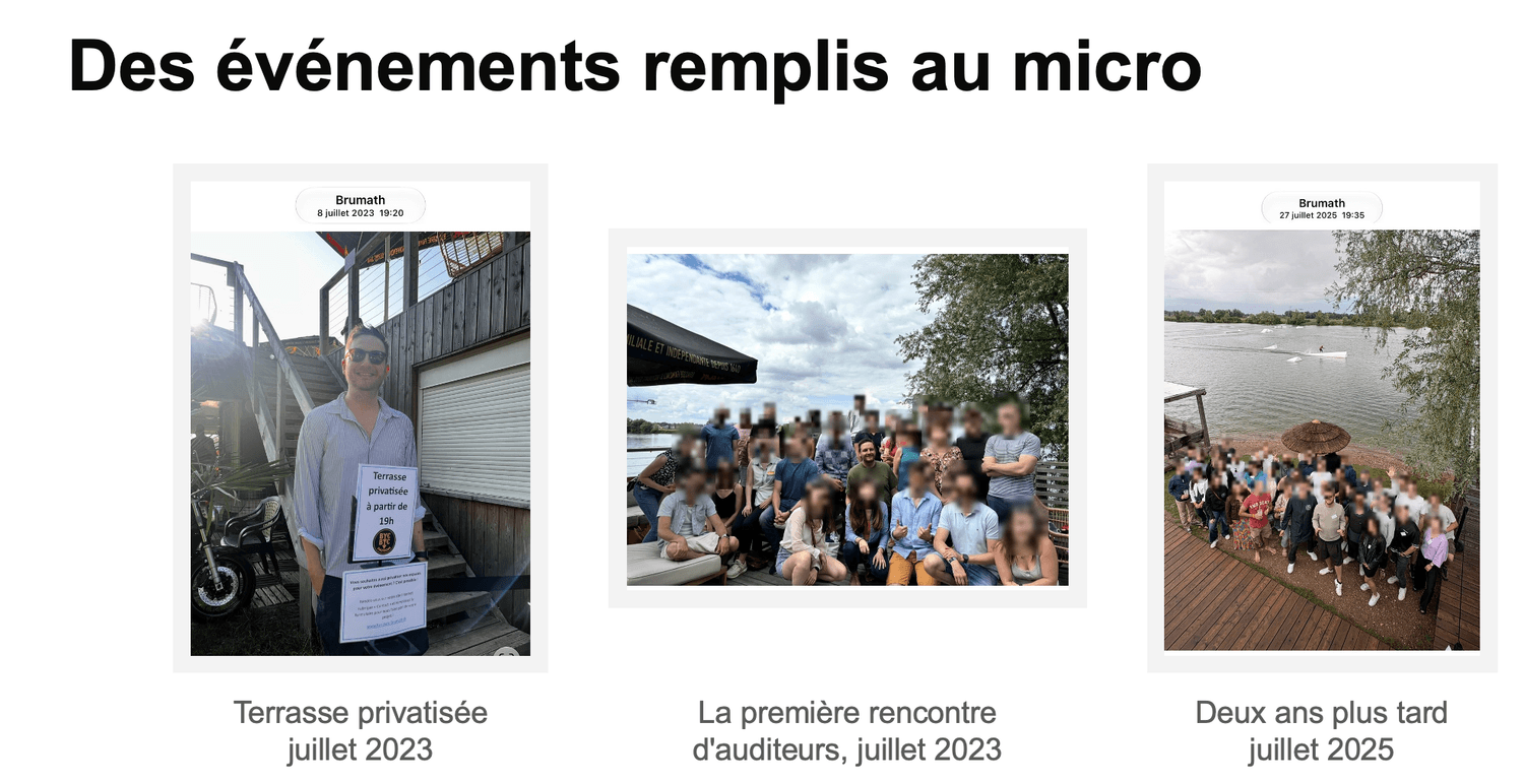 Des événements d'auditeurs remplis, en 2023 et en 2025