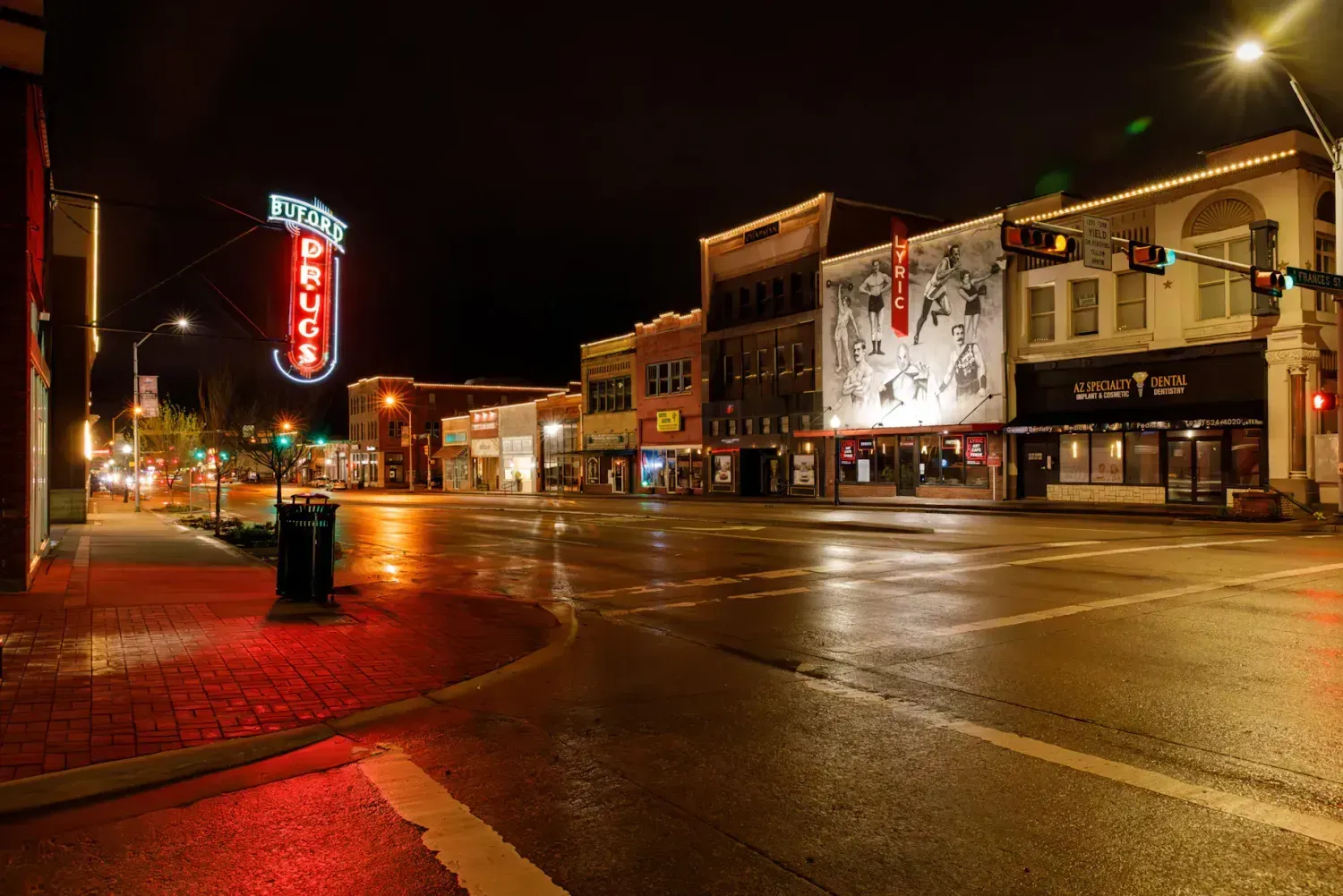 Downtown Terrell Texas At Night