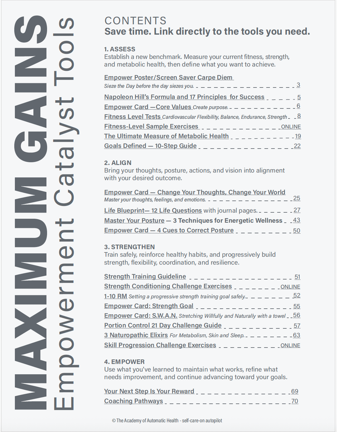 Maximum Gains Empowerment Tools