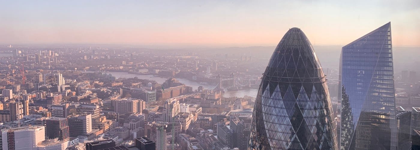 Aerial view of the City of London