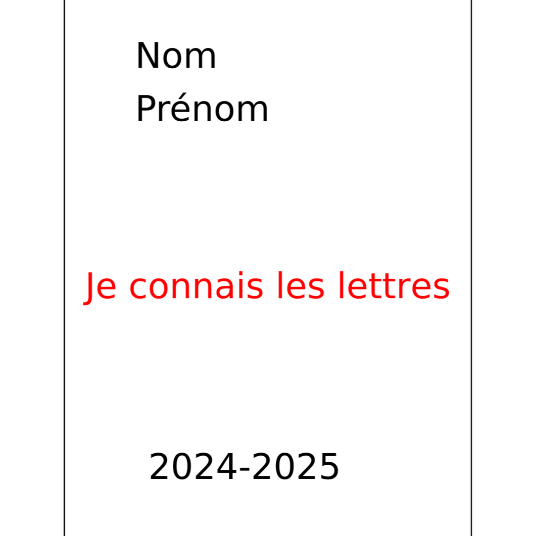 Je connais les lettres