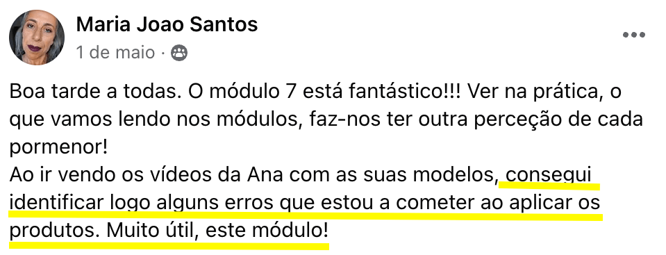 Testemunho de aluna