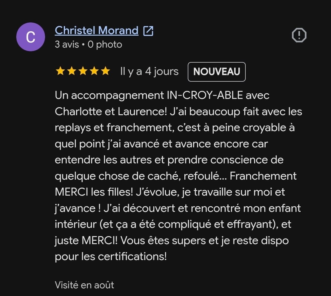 Retour WhatsApp d'une personne accompagnée