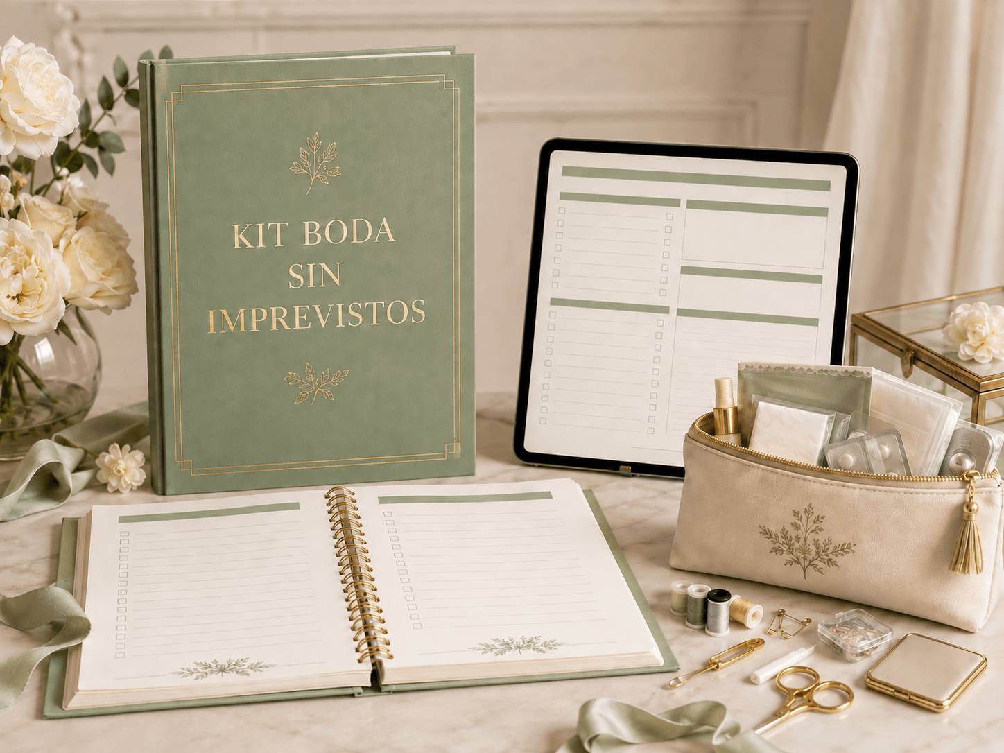 Mockup de Kit Boda Sin Imprevistos