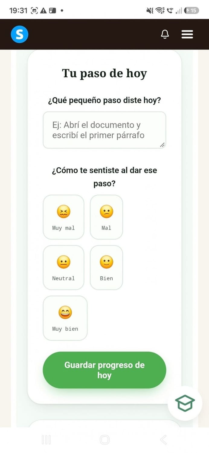 Bitácora de Avances: guarda tu progreso de hoy