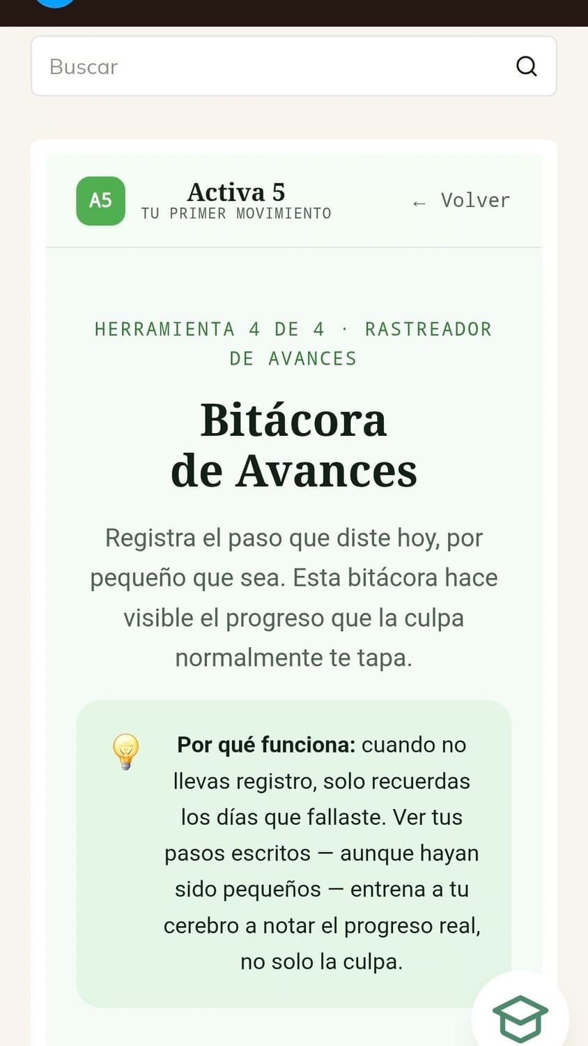 Bitácora de Avances: registra el paso que diste hoy
