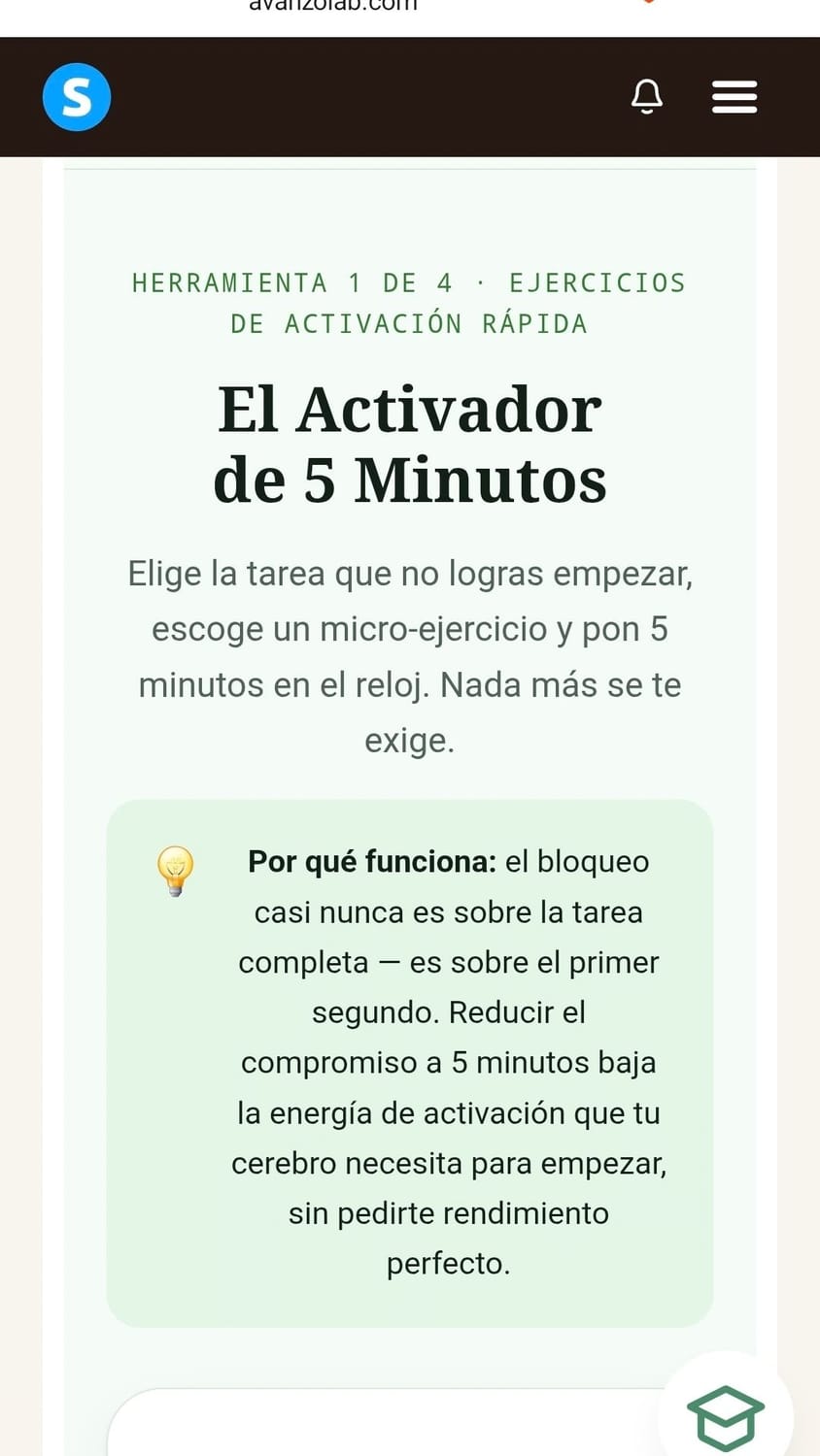 El Activador de 5 Minutos: elige la tarea y el micro-ejercicio