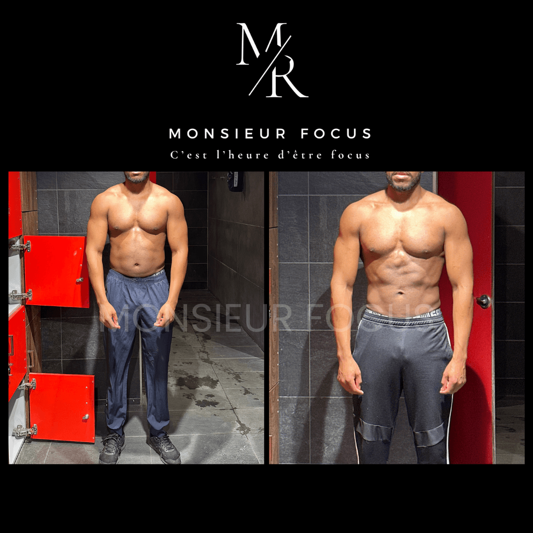 Transformation physique avant/après – client n°17 – coaching sportif Sami Anani à Blanc-Mesnil