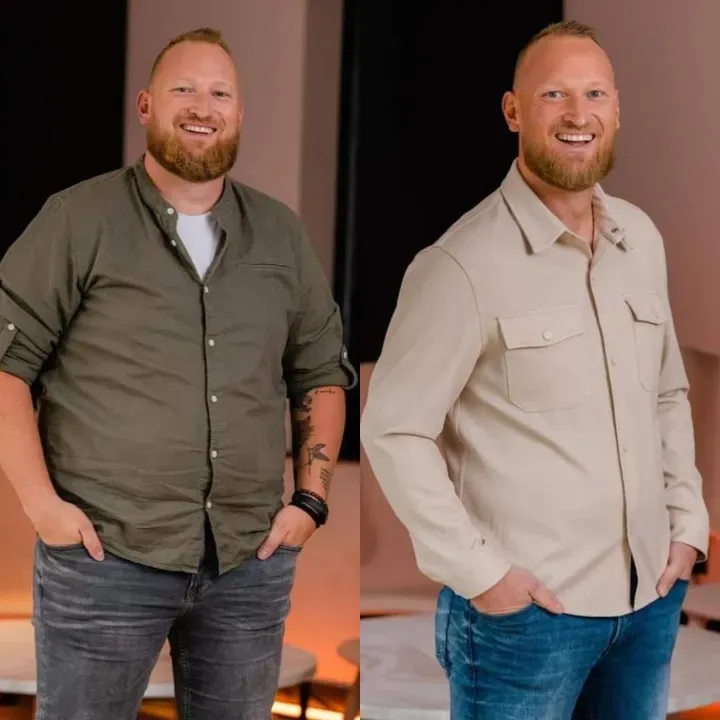 Tony voor en na het traject bij 2Refocus