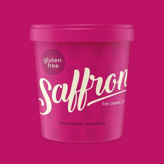 Saffron ice cream packaging design – FMCG branding by Brave by Design