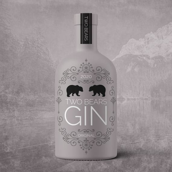 FMCG packaging & identity design for Two Bears Gin – premium spirits branding