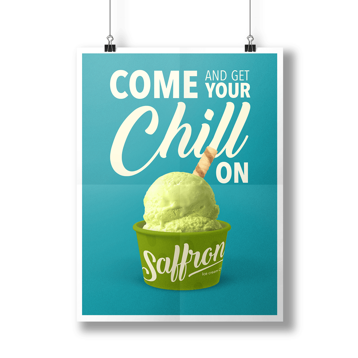 Saffron Ice Cream campaign poster – marketing and promotional design