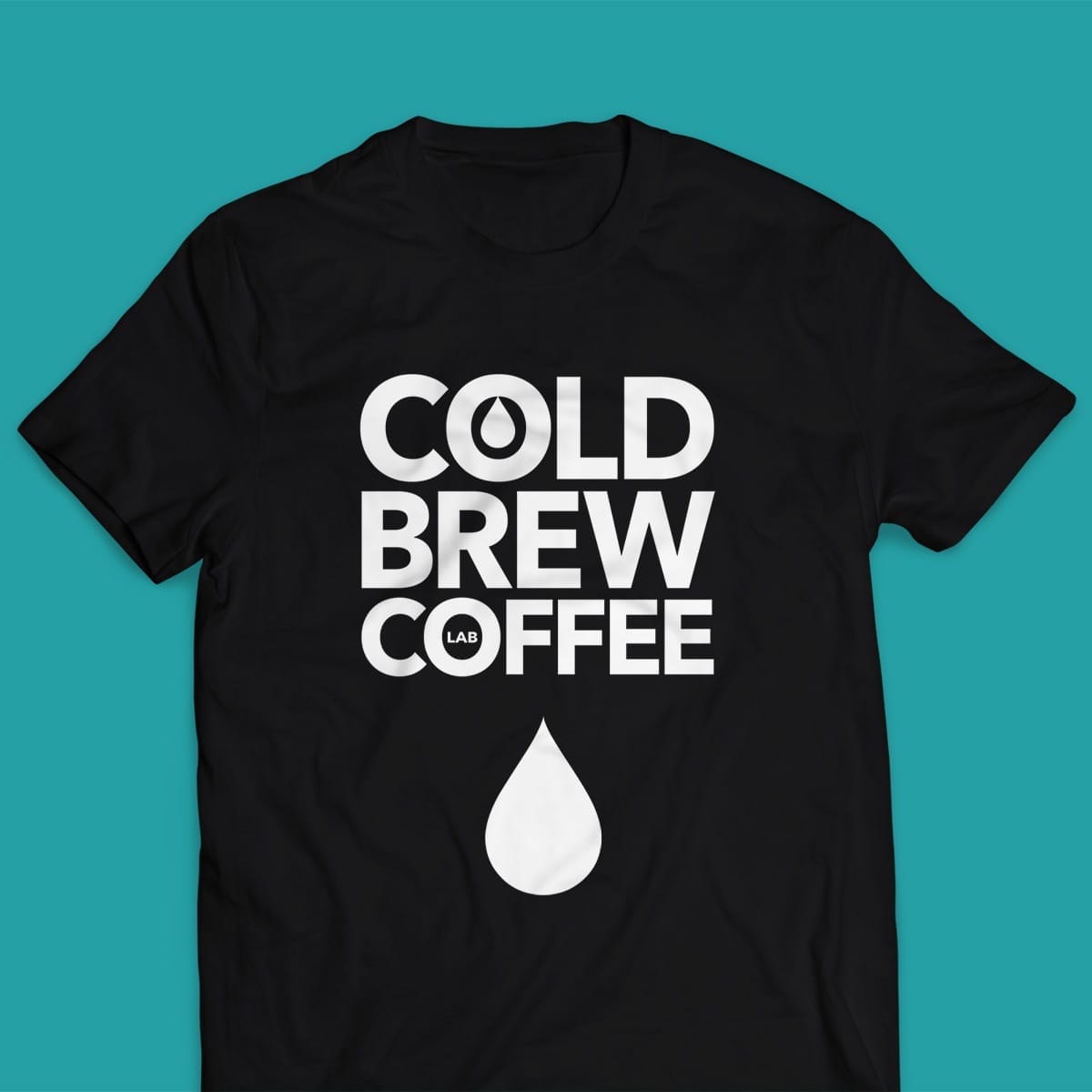 Branded t-shirt for Cold Brew Coffee Lab – promotional merchandise design